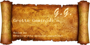 Grotte Geminián névjegykártya